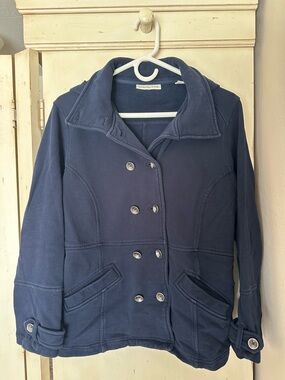 Coldwater Creek Navy Double-Breasted Women's Coat